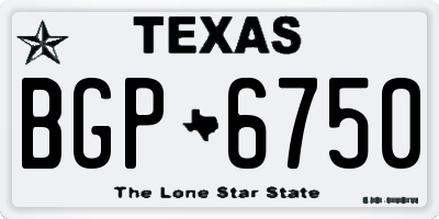 TX license plate BGP6750