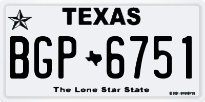 TX license plate BGP6751