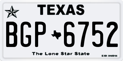 TX license plate BGP6752