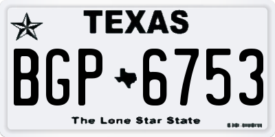 TX license plate BGP6753