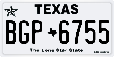 TX license plate BGP6755