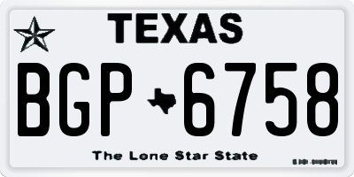 TX license plate BGP6758