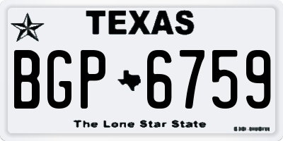 TX license plate BGP6759