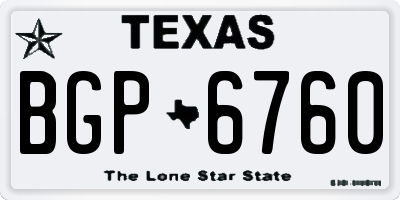 TX license plate BGP6760