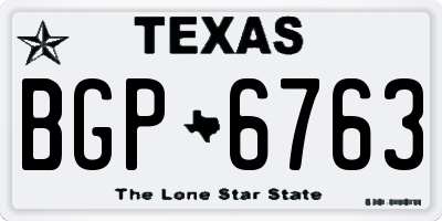 TX license plate BGP6763