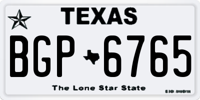 TX license plate BGP6765
