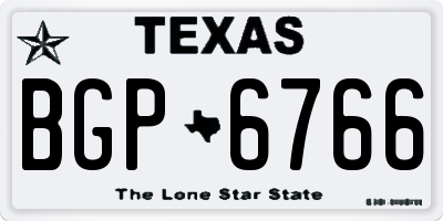 TX license plate BGP6766