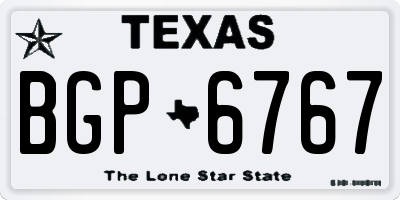 TX license plate BGP6767
