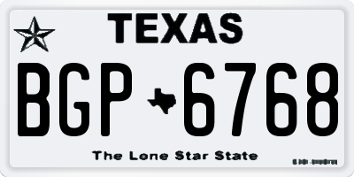 TX license plate BGP6768