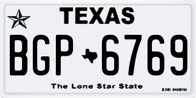 TX license plate BGP6769
