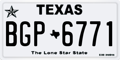 TX license plate BGP6771