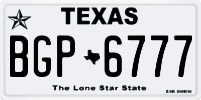 TX license plate BGP6777