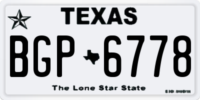 TX license plate BGP6778