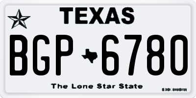 TX license plate BGP6780