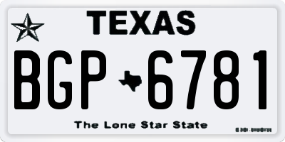 TX license plate BGP6781