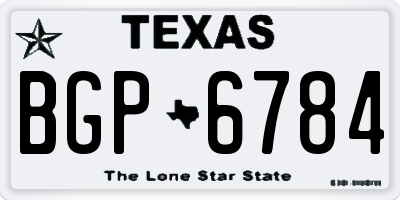TX license plate BGP6784