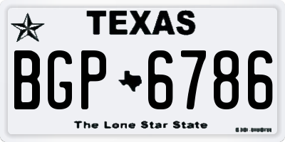TX license plate BGP6786