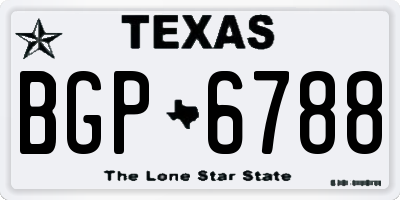 TX license plate BGP6788
