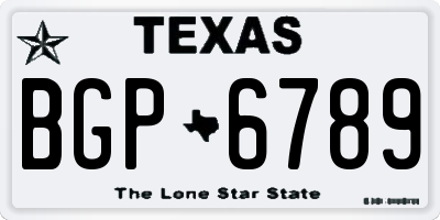 TX license plate BGP6789