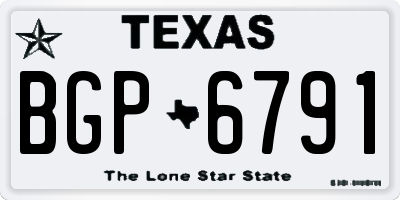 TX license plate BGP6791