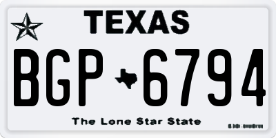 TX license plate BGP6794