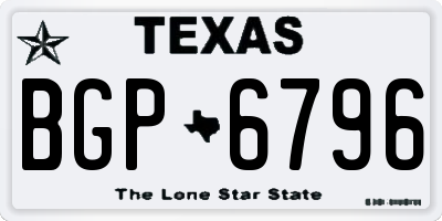 TX license plate BGP6796