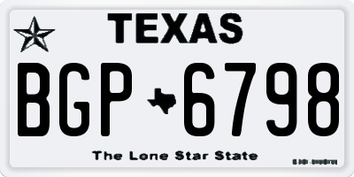 TX license plate BGP6798