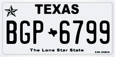 TX license plate BGP6799