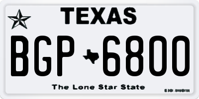 TX license plate BGP6800