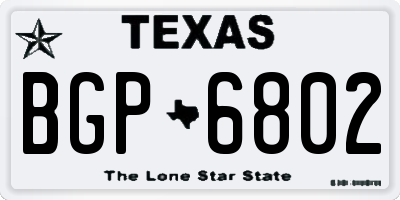 TX license plate BGP6802