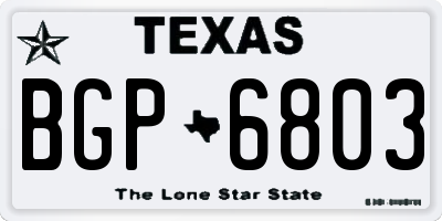 TX license plate BGP6803