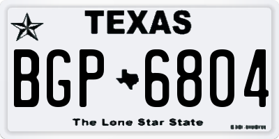 TX license plate BGP6804