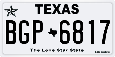 TX license plate BGP6817