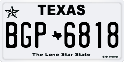 TX license plate BGP6818