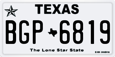 TX license plate BGP6819