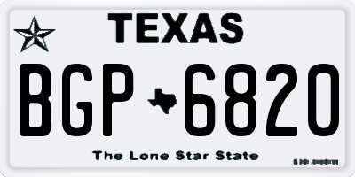 TX license plate BGP6820