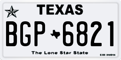 TX license plate BGP6821
