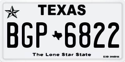 TX license plate BGP6822