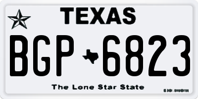 TX license plate BGP6823
