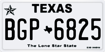 TX license plate BGP6825