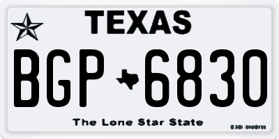 TX license plate BGP6830