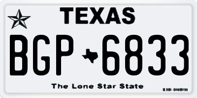 TX license plate BGP6833
