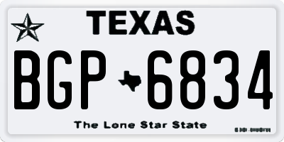 TX license plate BGP6834