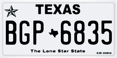 TX license plate BGP6835