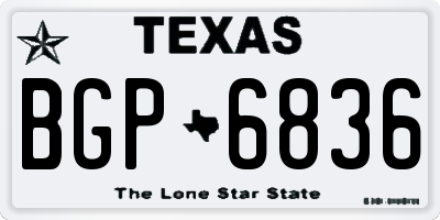 TX license plate BGP6836
