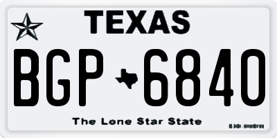 TX license plate BGP6840