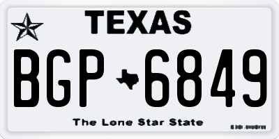 TX license plate BGP6849