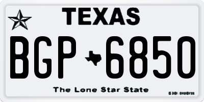 TX license plate BGP6850
