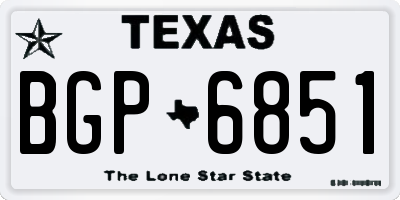 TX license plate BGP6851