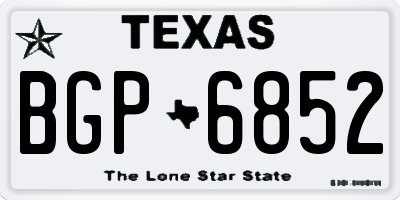 TX license plate BGP6852